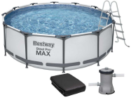 Каркасний басейн Bestway 56420 (366х122 см) з картриджним фільтром, тентом та сходами.